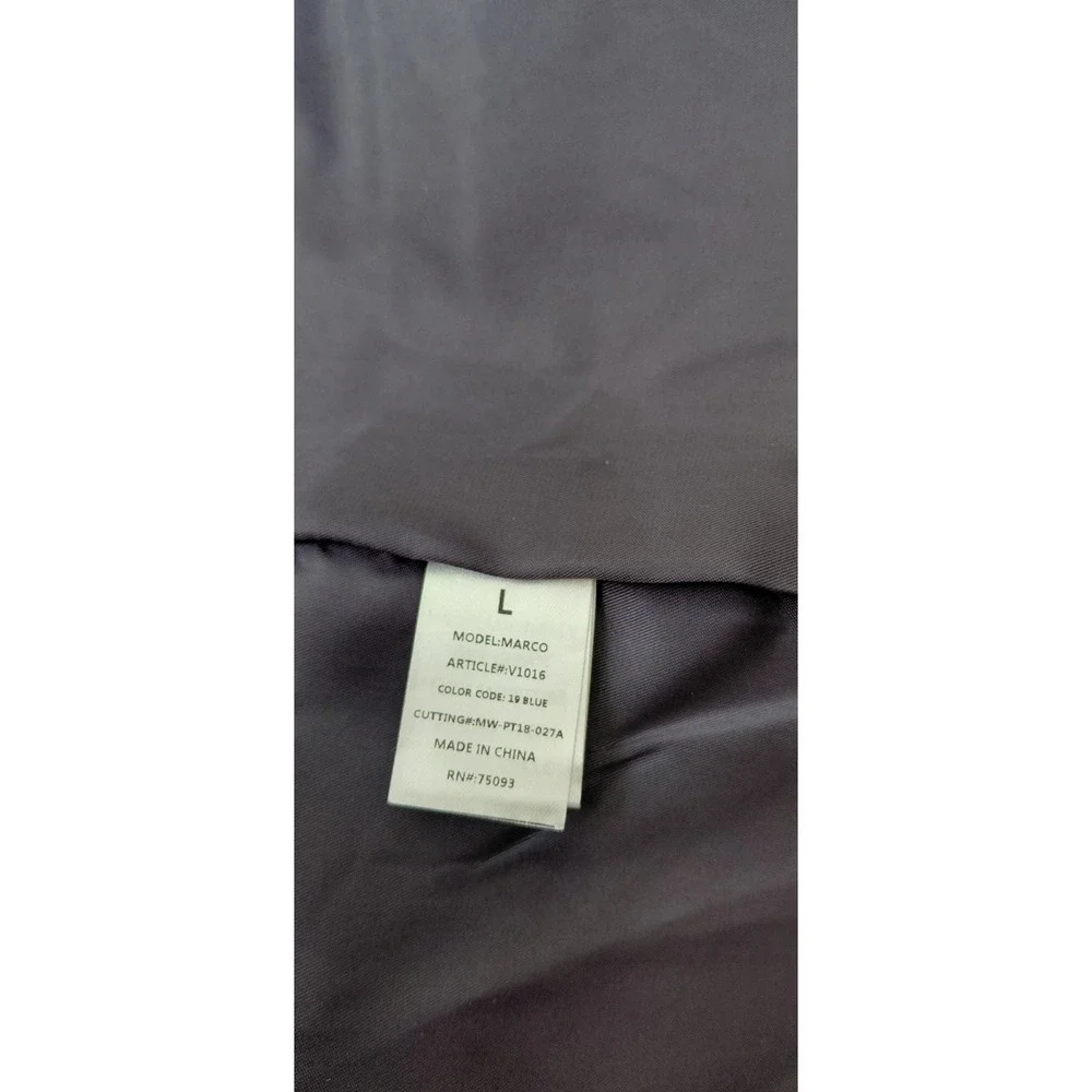 Pronto Uomo Full Zip Blue/Brown Quilted Vest Lined With Inside Pocket SZ L New